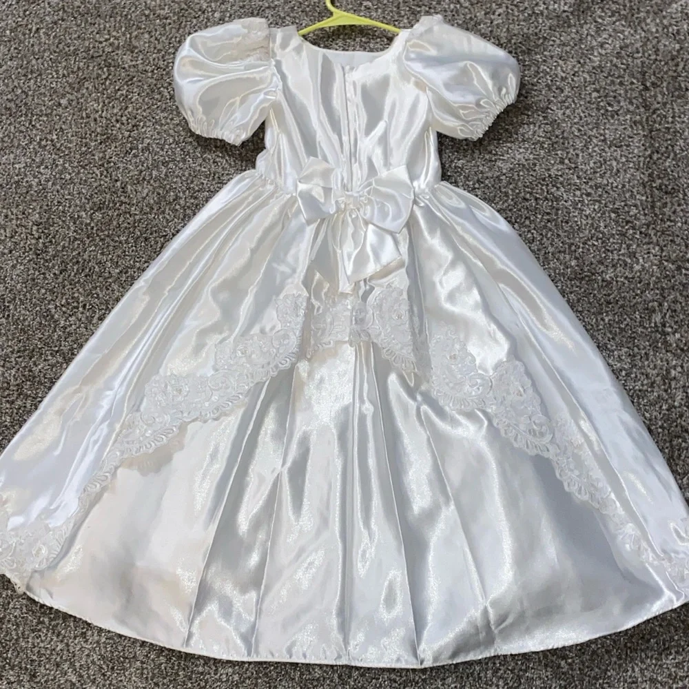 💙 Charming White Formal Kids Dress D